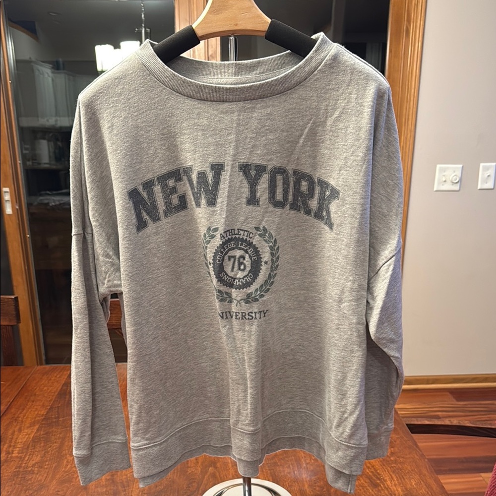 Gray New York University Sweatshirt